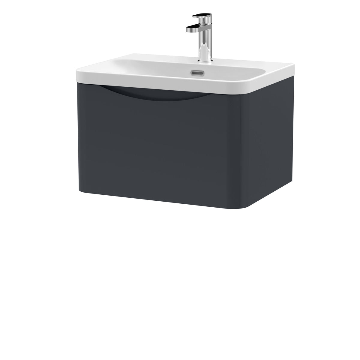 Nuie Lunar 600mm 1 Drawer Wall Hung Vanity Unit With Thin Edge Basin