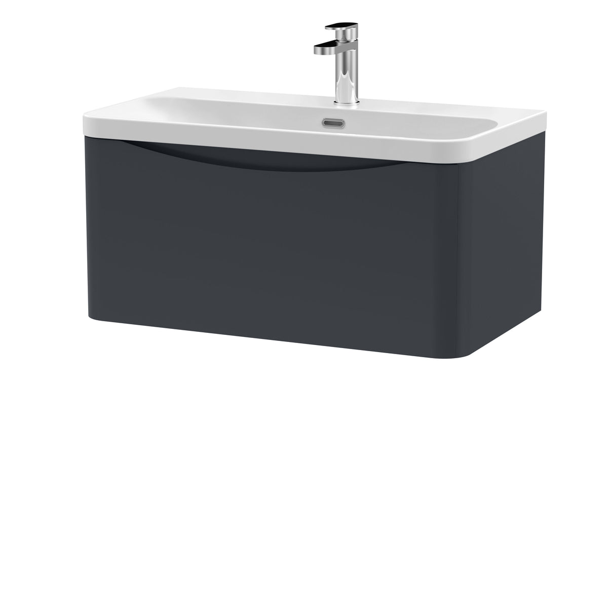 Nuie Lunar 800mm 1 Drawer Wall Hung Vanity Unit With Thin Edge Basin