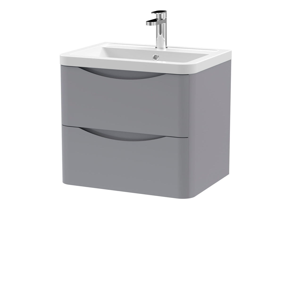 Nuie Lunar 600mm 2 Drawer Wall Hung Vanity Unit With Basin
