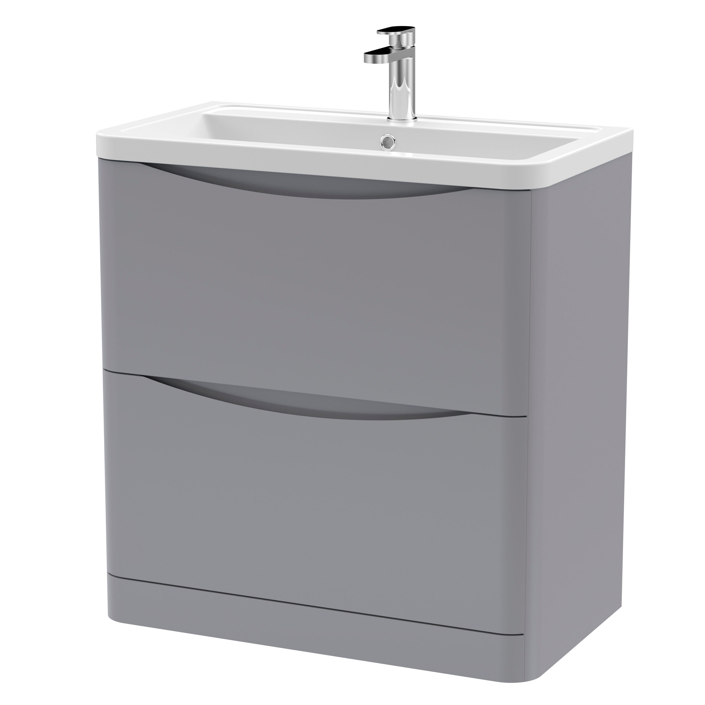 Nuie Lunar 800mm 2 Drawer Floor Standing Vanity Unit With Basin