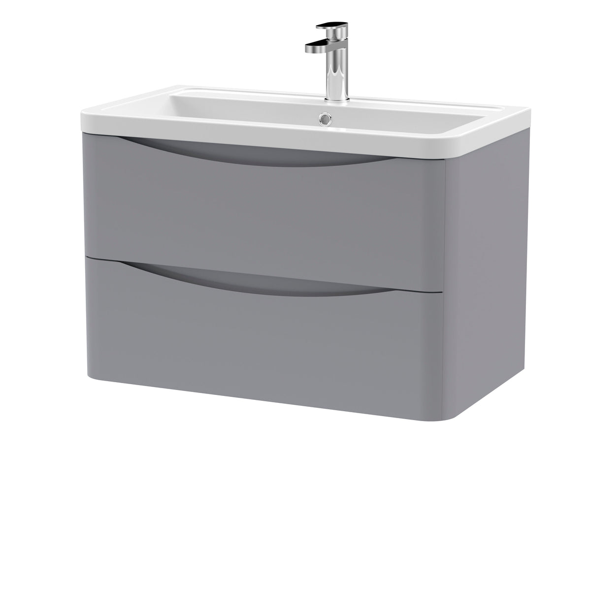 Nuie Lunar 800mm 2 Drawer Wall Hung Vanity Unit With Basin