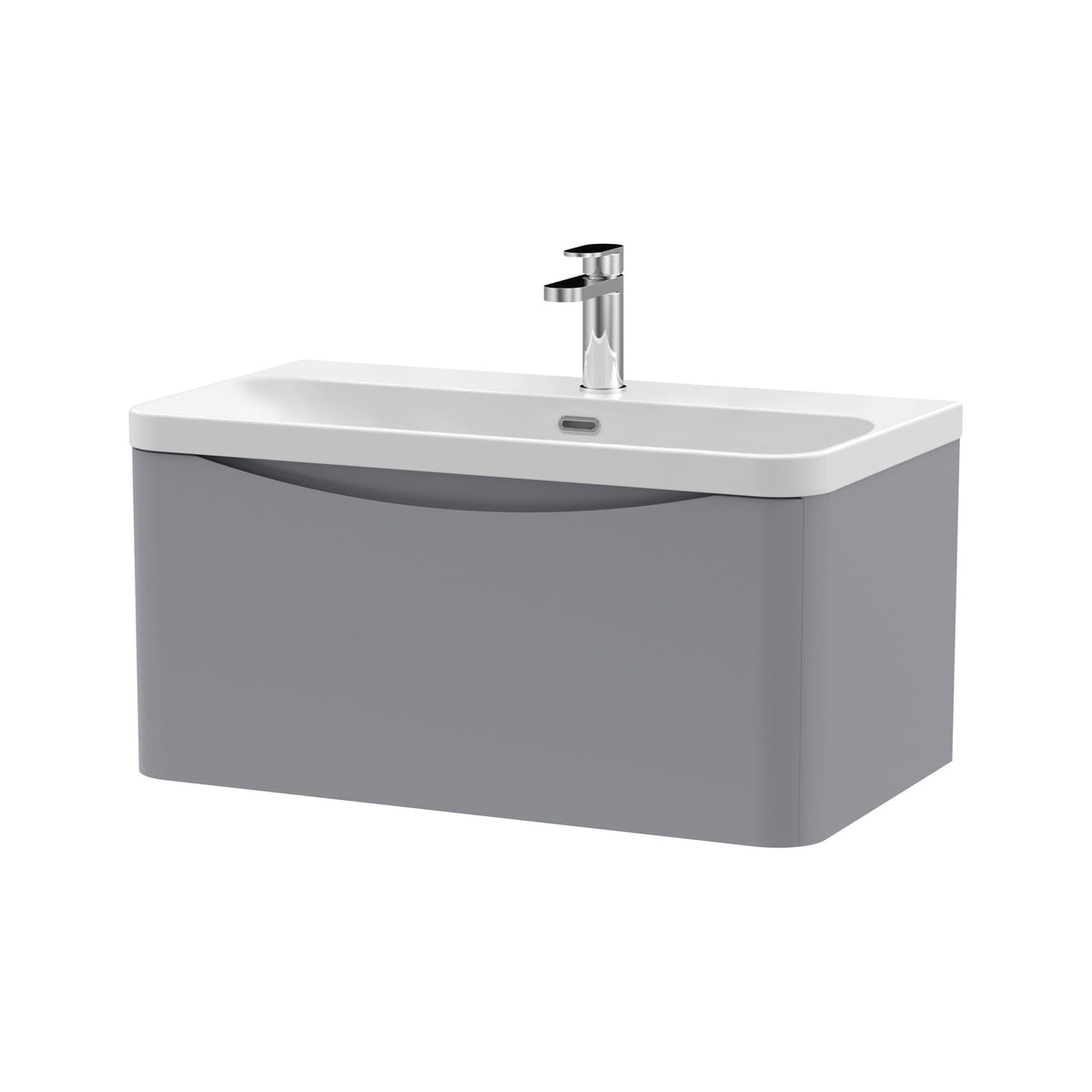 Nuie Lunar 800mm 1 Drawer Wall Hung Vanity Unit With Thin Edge Basin