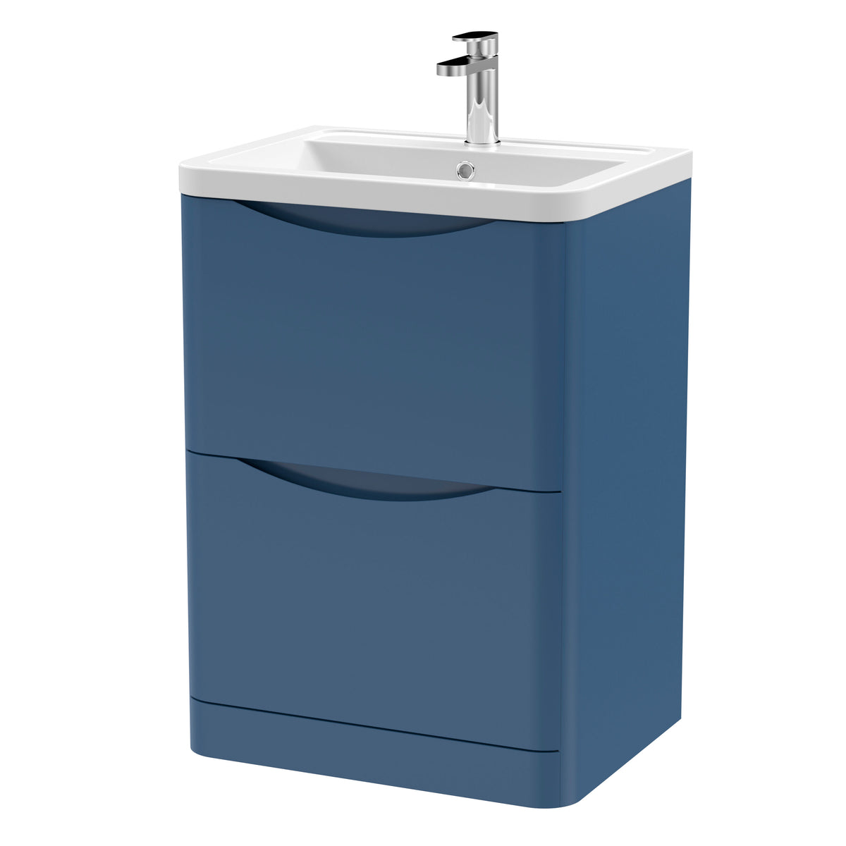 Nuie Lunar 600mm 2 Drawer Floor Standing Vanity Unit With Basin