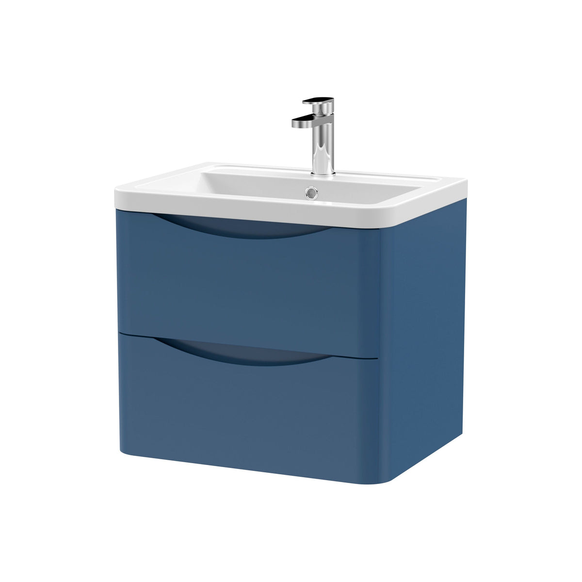 Nuie Lunar 600mm 2 Drawer Wall Hung Vanity Unit With Basin