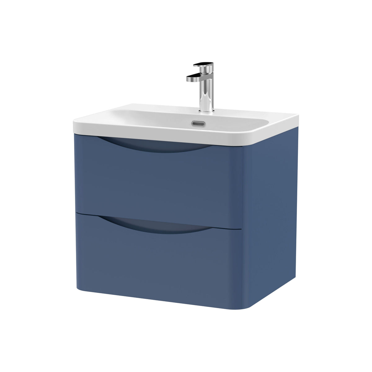 Nuie Lunar 600mm 2 Drawer Wall Hung Vanity Unit With Thin Edge Basin