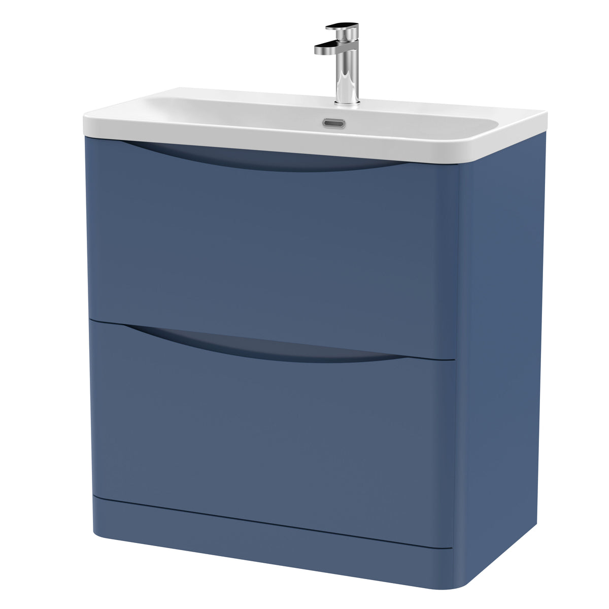 Nuie Lunar 800mm 2 Drawer Floor Standing Vanity Unit With Thin Edge Basin