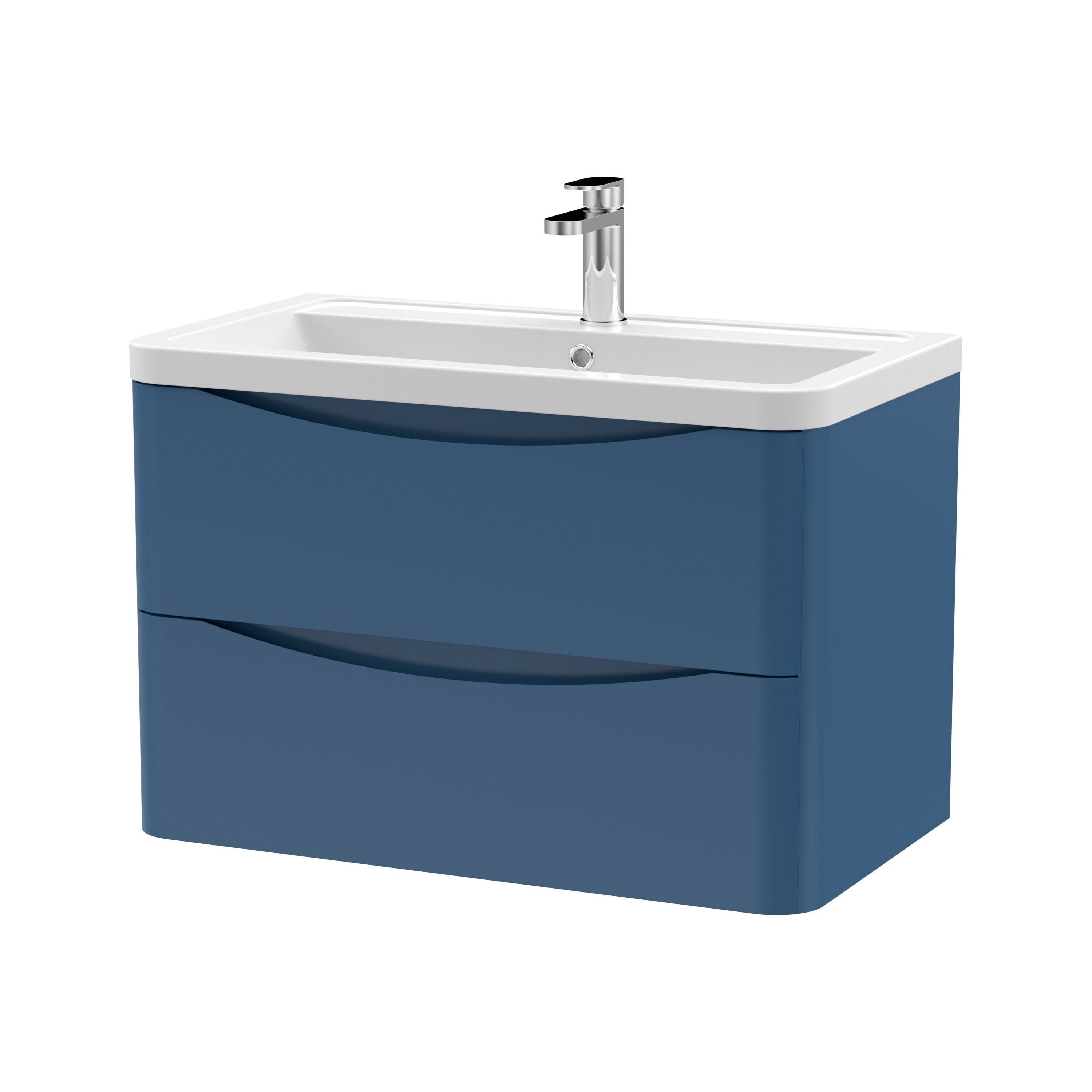 Nuie Lunar 800mm 2 Drawer Wall Hung Vanity Unit With Basin