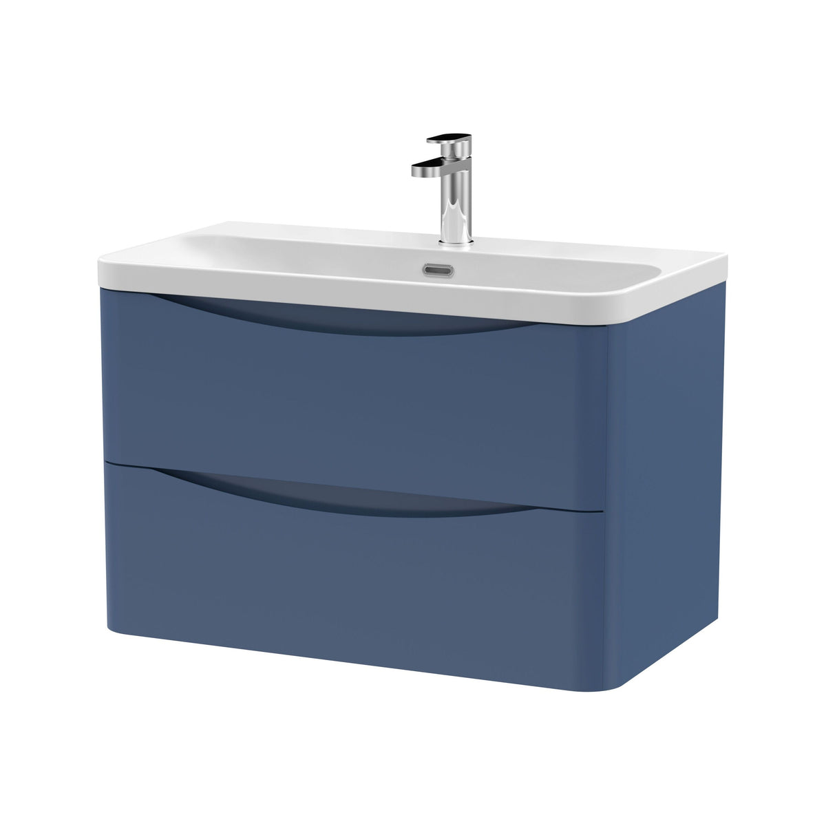 Nuie Lunar 800mm 2 Drawer Wall Hung Vanity Unit With Thin Edge Basin