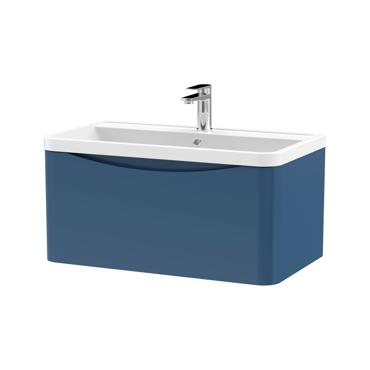 Nuie Lunar 800mm 1 Drawer Wall Hung Vanity Unit With Polymarble Basin