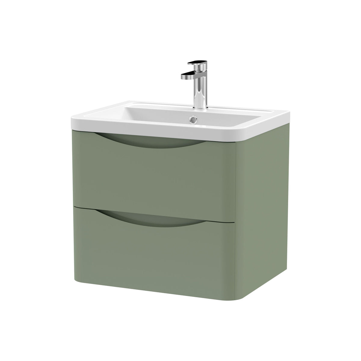 Nuie Lunar 600mm 2 Drawer Wall Hung Vanity Unit With Basin