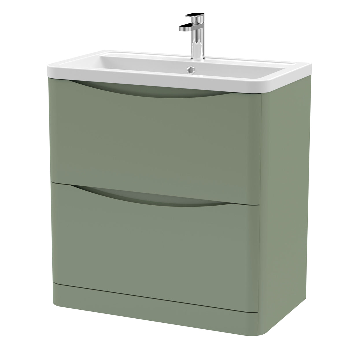 Nuie Lunar 800mm 2 Drawer Floor Standing Vanity Unit With Basin