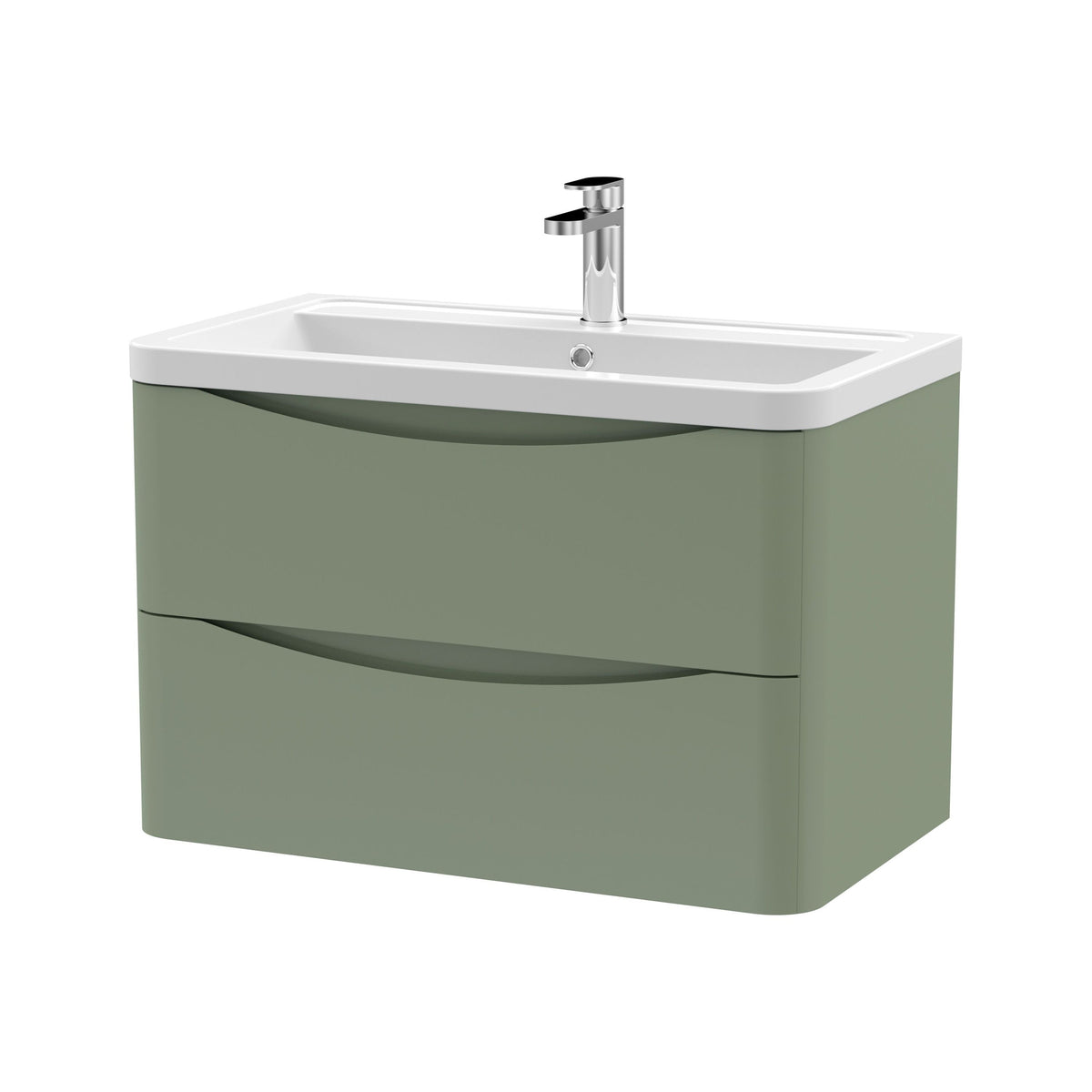 Nuie Lunar 800mm 2 Drawer Wall Hung Vanity Unit With Basin