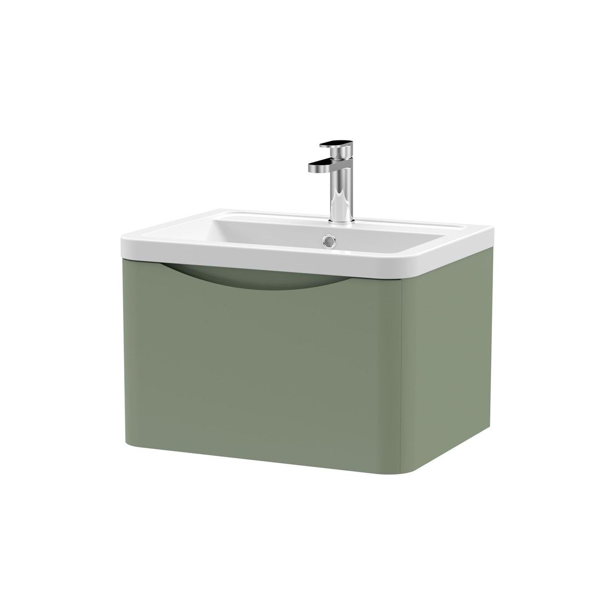 Nuie Lunar 600mm 1 Drawer Wall Hung Vanity Unit With Basin