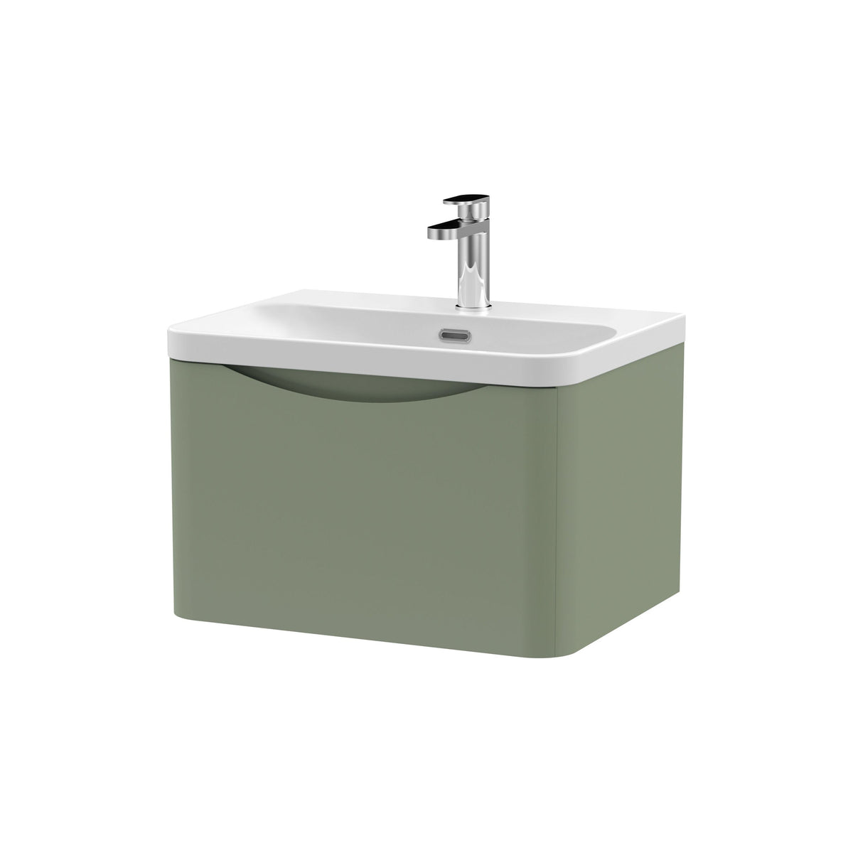 Nuie Lunar 600mm 1 Drawer Wall Hung Vanity Unit With Thin Edge Basin