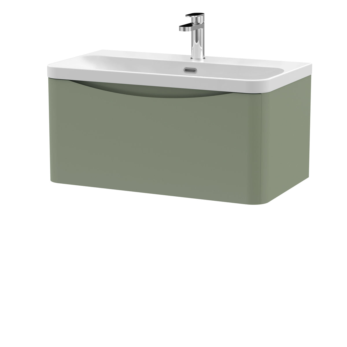 Nuie Lunar 800mm 1 Drawer Wall Hung Vanity Unit With Thin Edge Basin