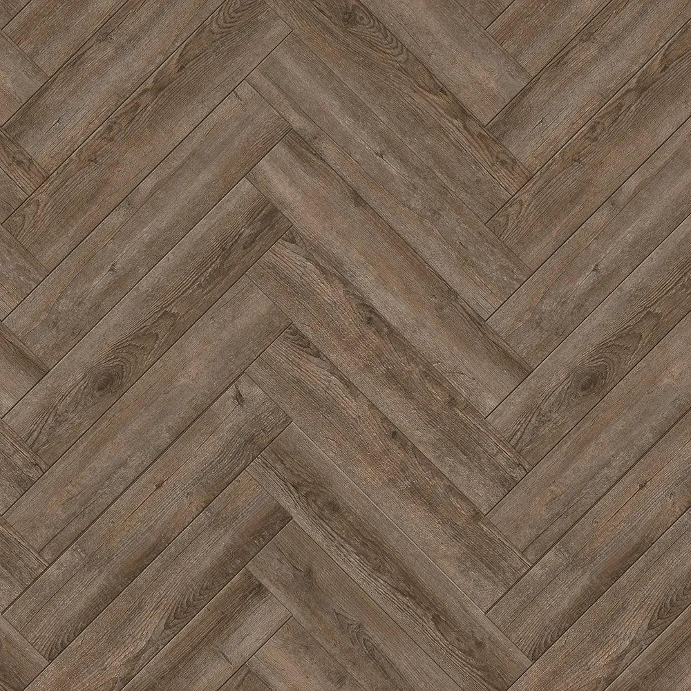 Cove Lumley Herringbone SPC Flooring with Built-In Underlay