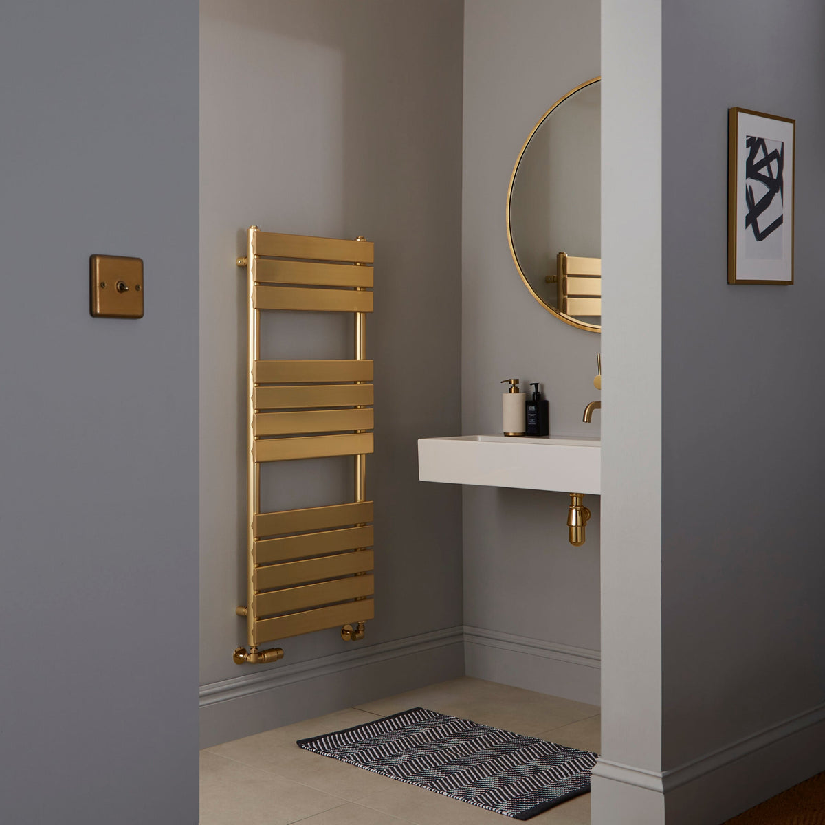 Malibu 1200 x 500 Rail Brushed Brass - MAL1200-500BB - MAL1200-500BB 2