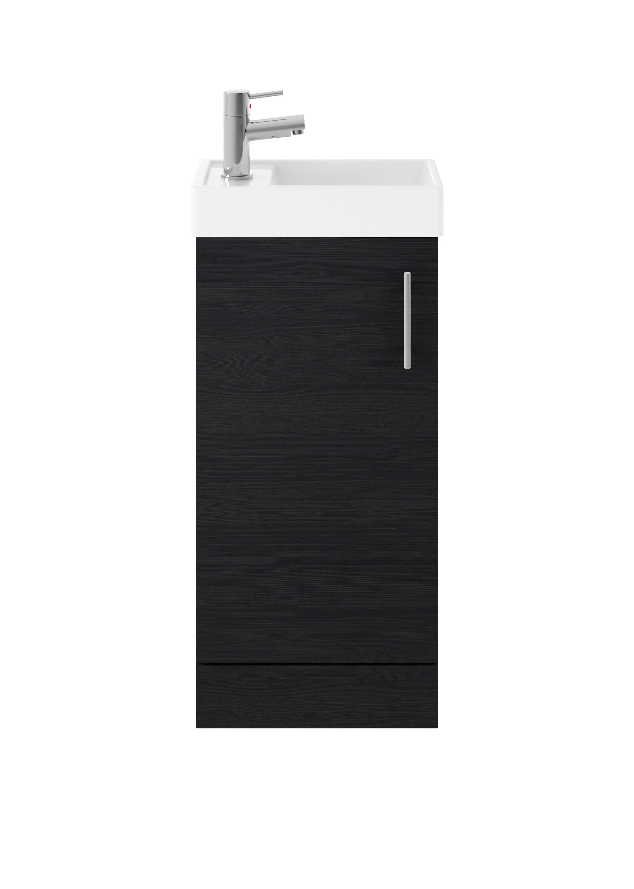 Nuie Vault 400mm Floor Standing 1 Door Compact Vanity Unit With 1 Tap Hole Basin