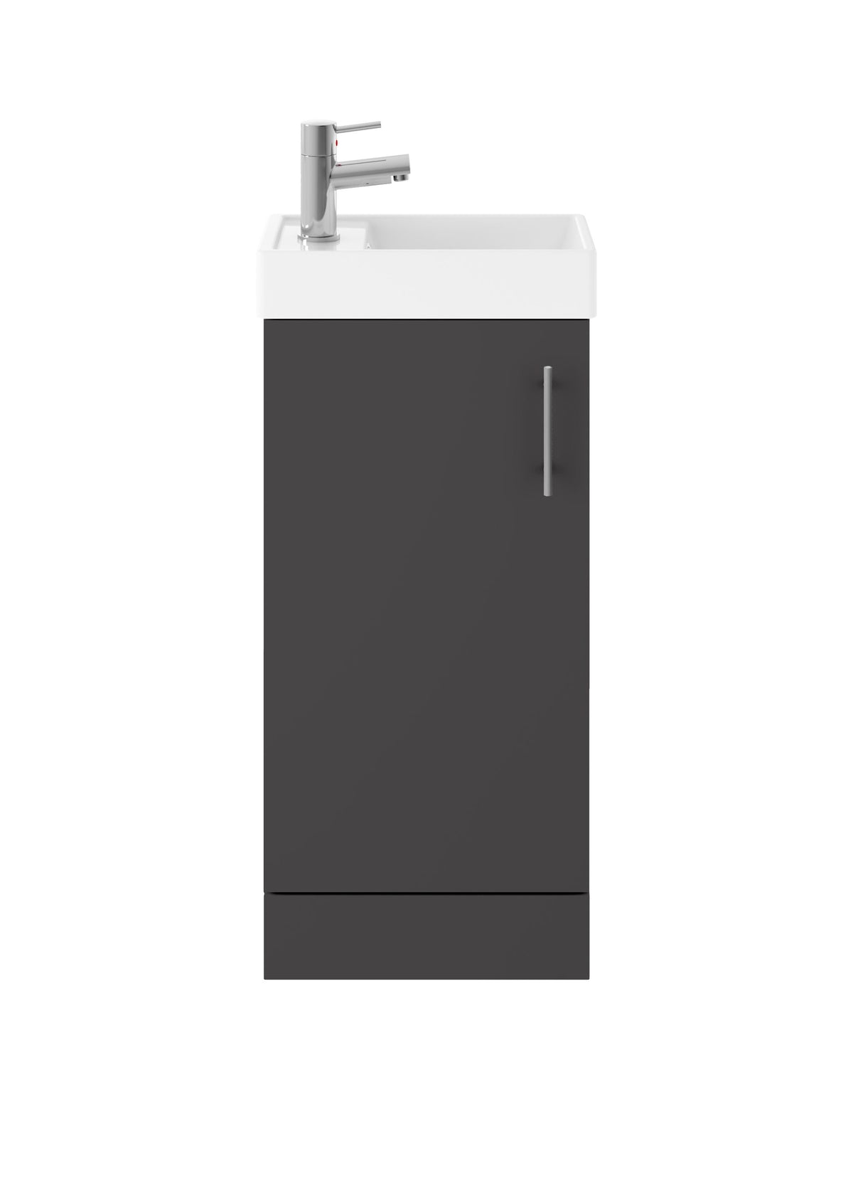 Nuie Vault 400mm Floor Standing 1 Door Compact Vanity Unit With 1 Tap Hole Basin