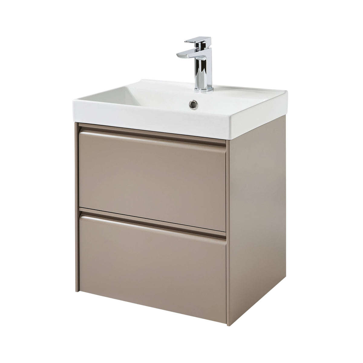 Moon 500mm 2 Drawer Wall Mounted Unit Cocoa - MOON500WM-C