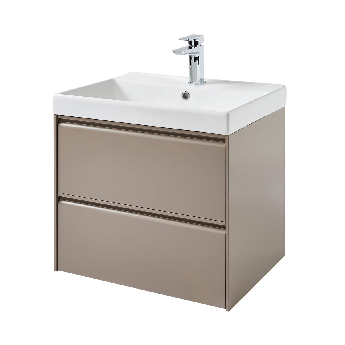 Moon 600mm 2 Drawer Wall Mounted Unit Cocoa - MOON600WM-C - MOON600WM-C 2