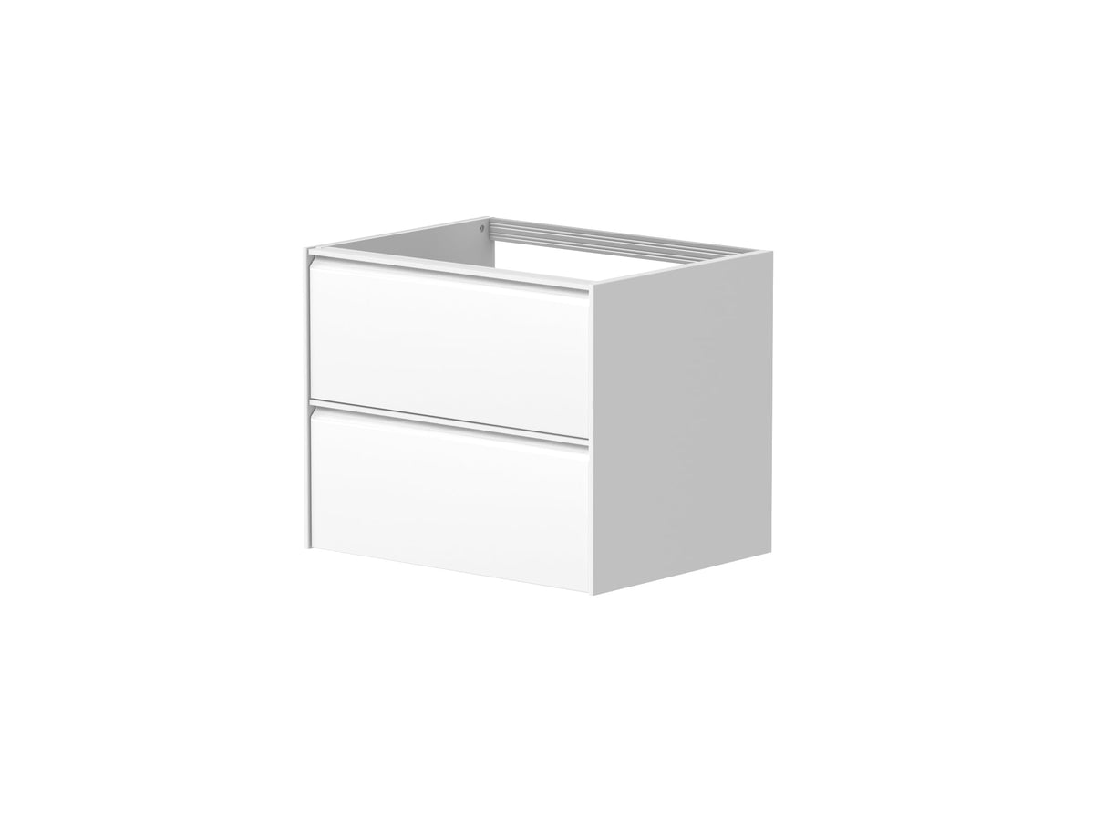 Moon 600mm 2 Drawer Wall Mounted Unit Matt White - MOON600WM-W - MOON600WM-W 1