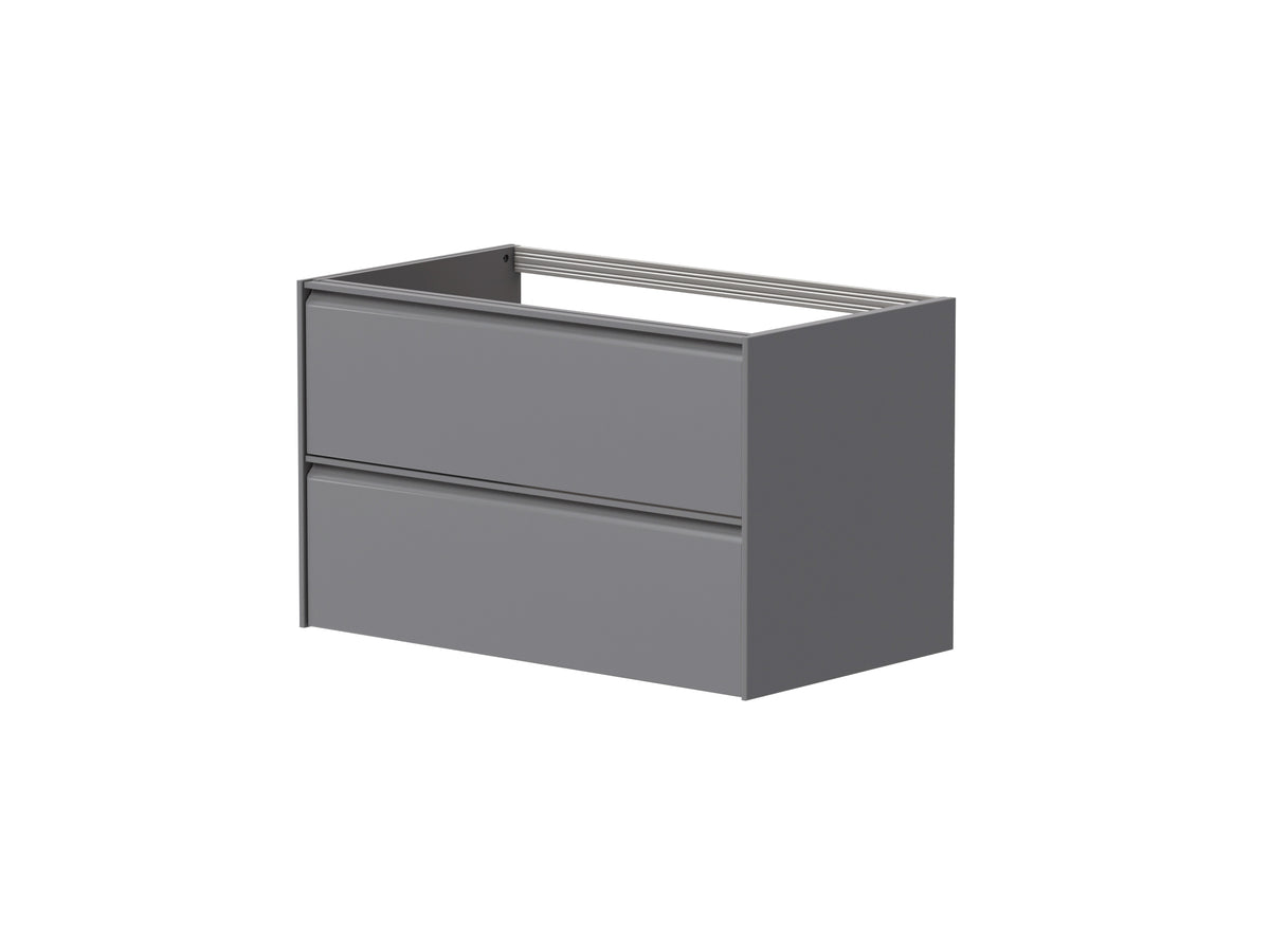 Moon 800mm 2 Drawer Wall Mounted Unit Matt Grey - MOON800WM-G - MOON800WM-G 1
