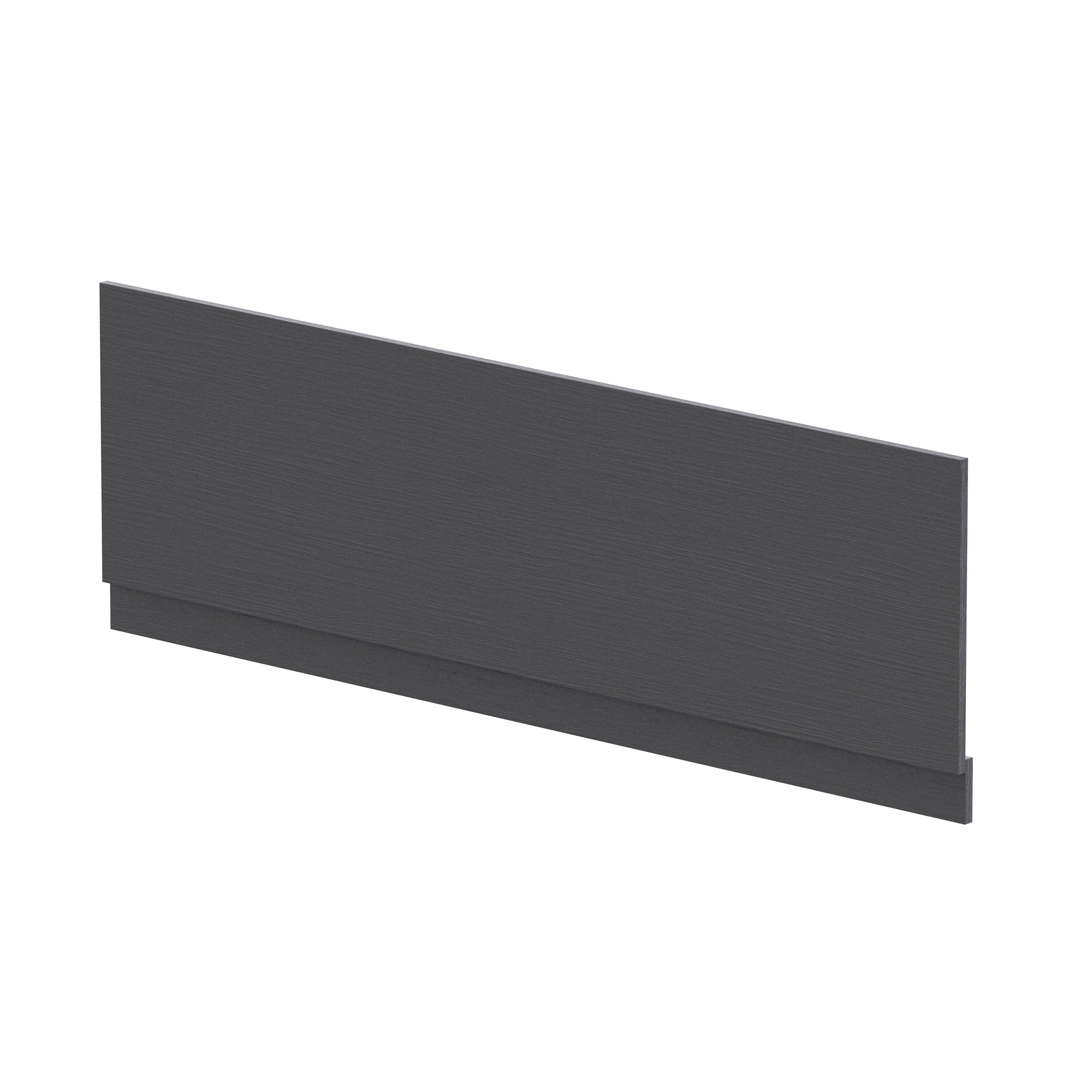 1700mm Graphite Grey Woodgrain MFC Front Bath Panel With Plinth