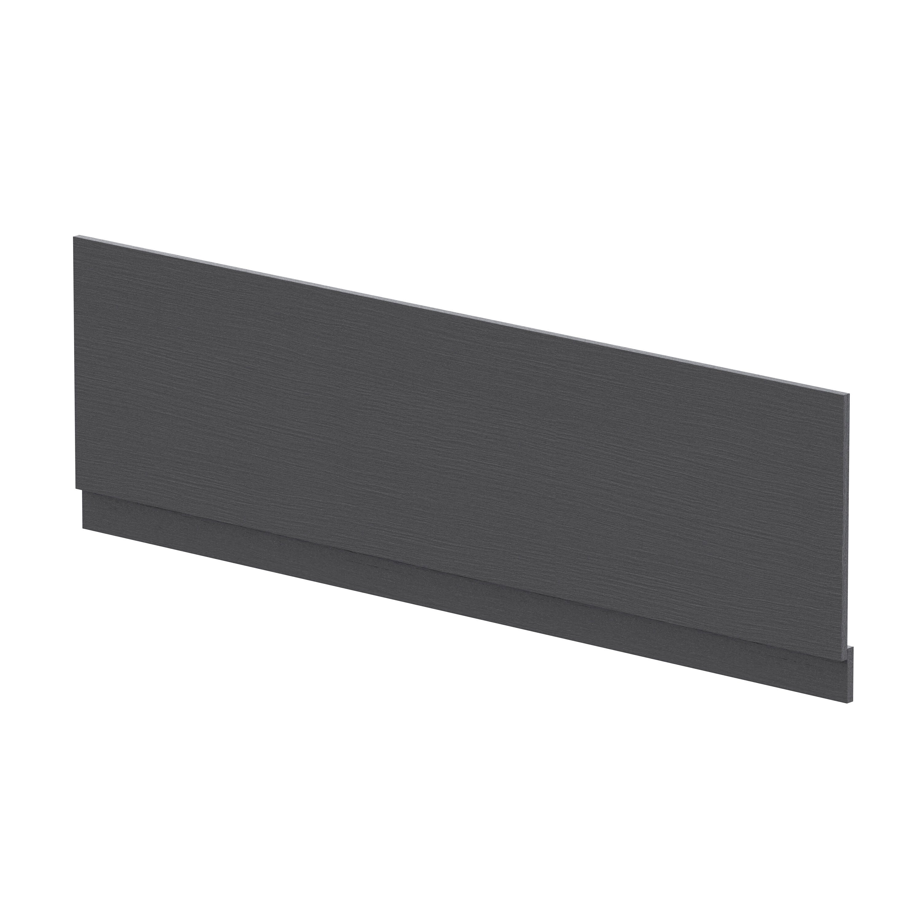 1800mm Graphite Grey Woodgrain MFC Front Bath Panel With Plinth