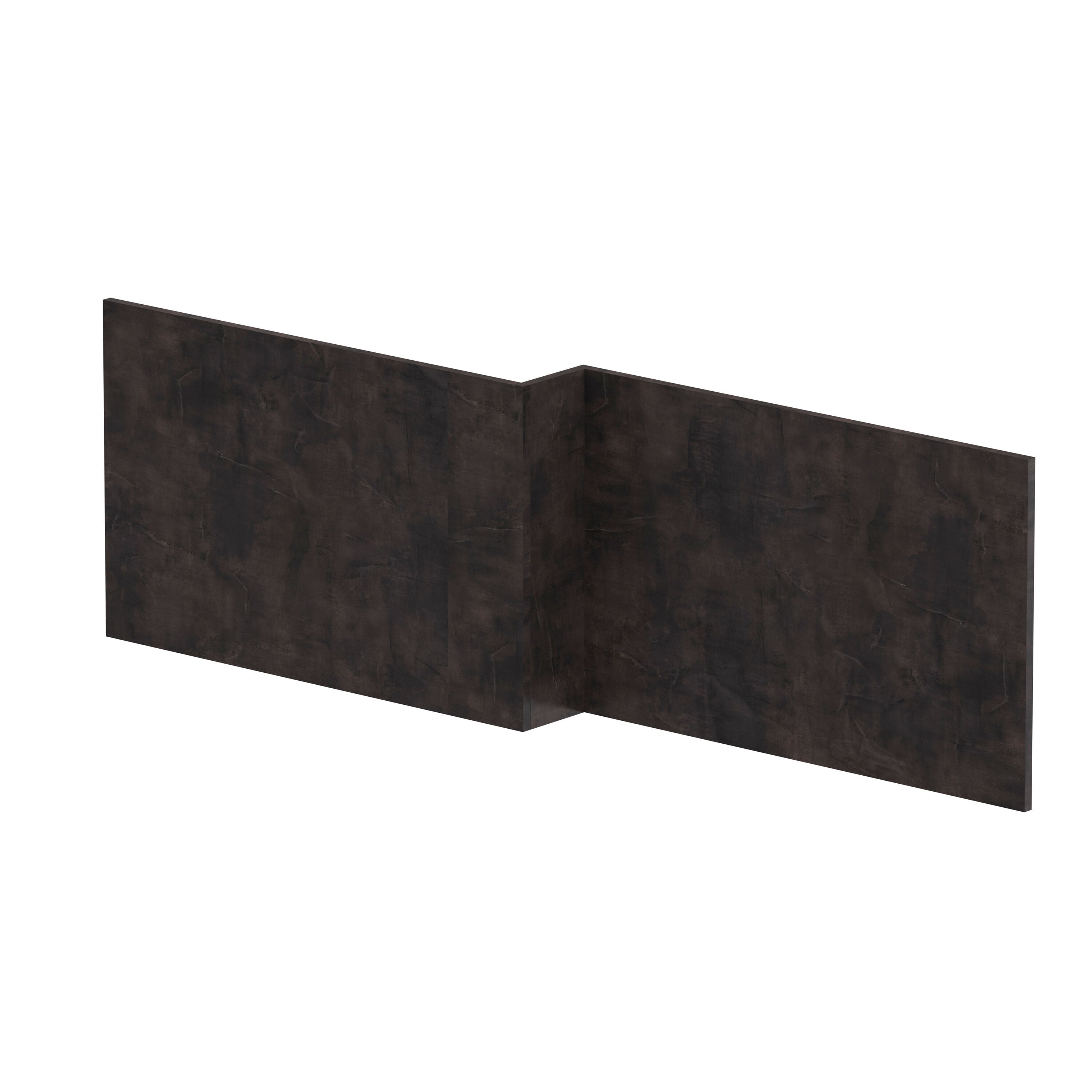 Havana 1700mm L-Shaped Metallic Slate MFC Shower Bath Panel With Plinth