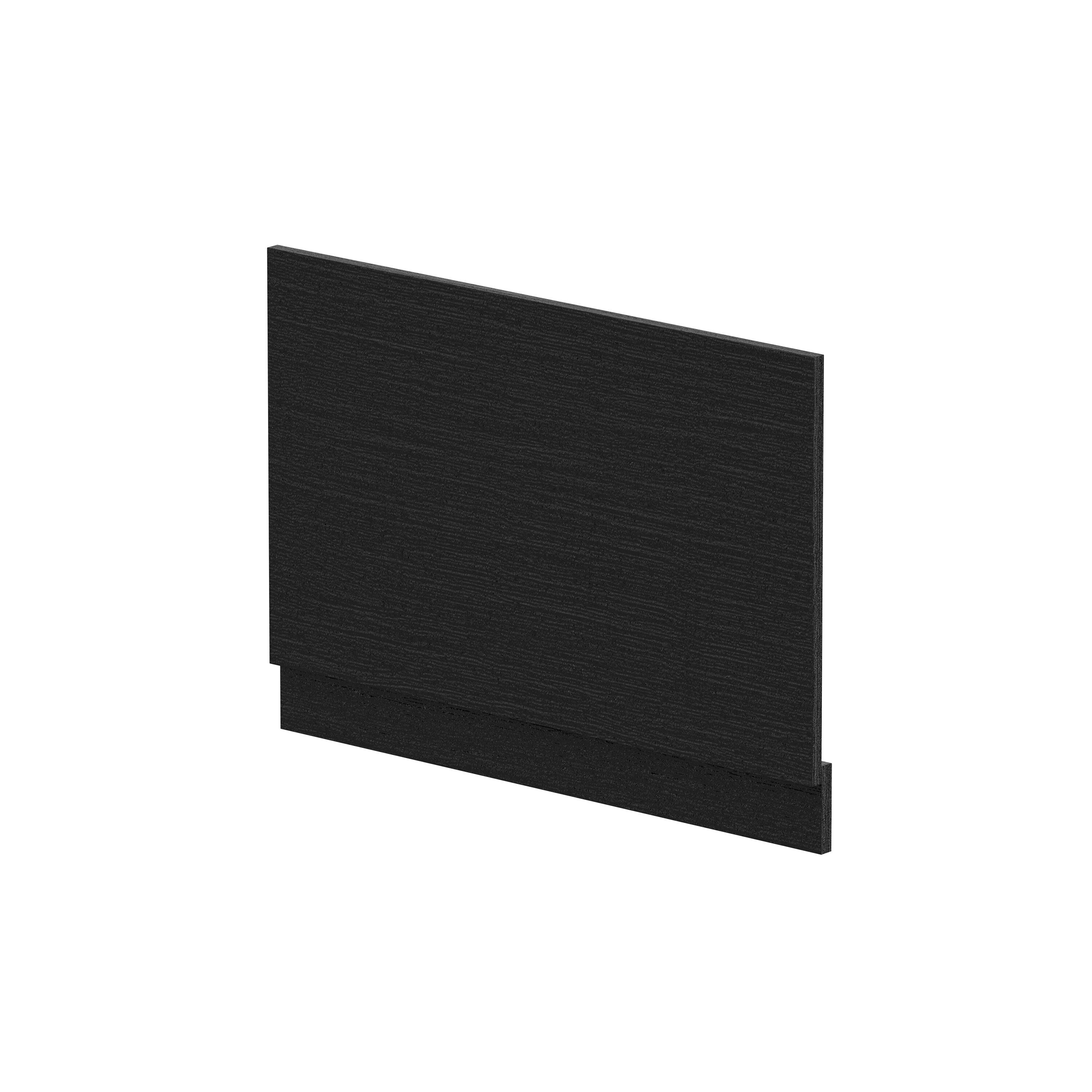 800mm Charcoal Black MFC Woodgrain End Bath Panel With Plinth
