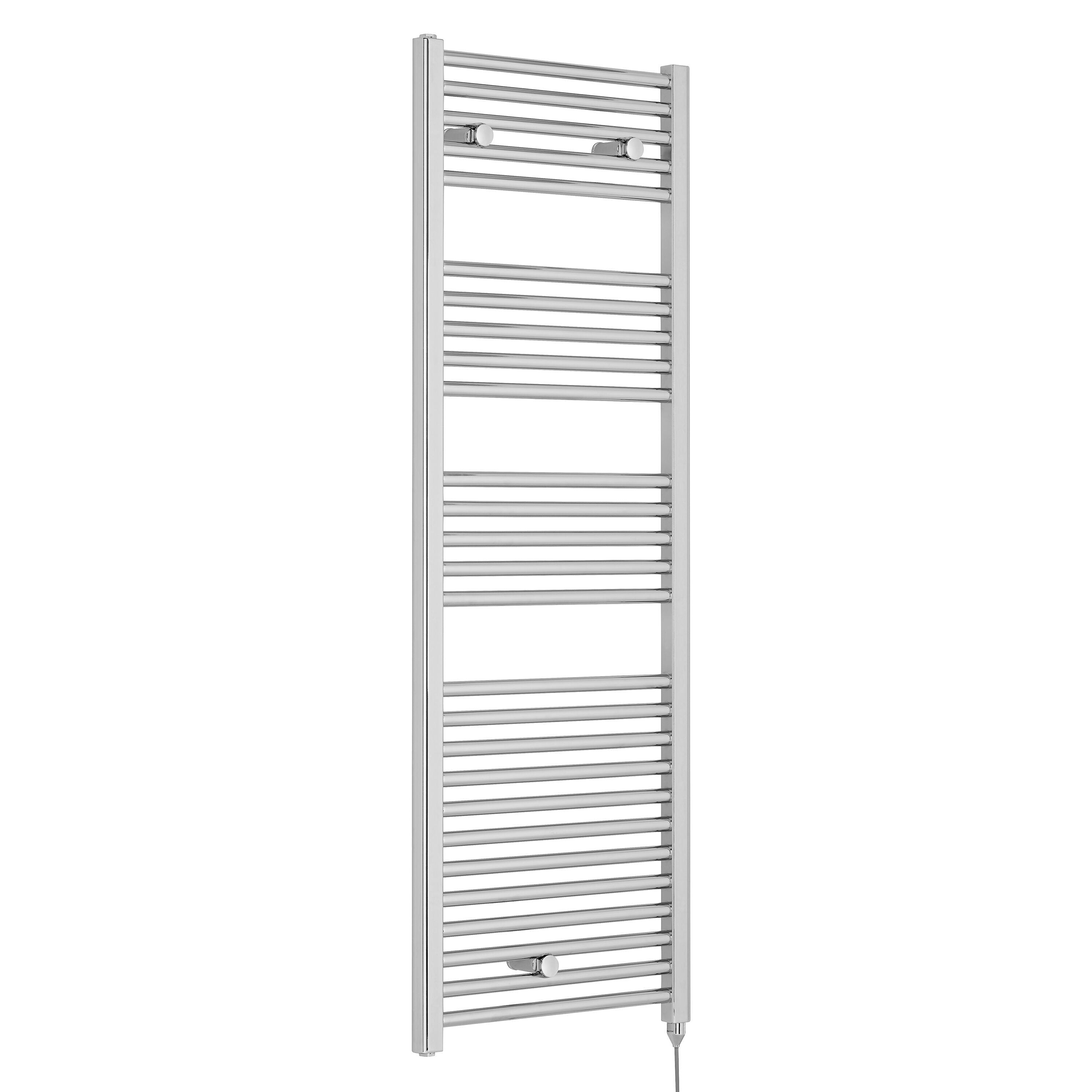 Chrome 1375mm x 480mm Vertical Electric Heated Towel Rail