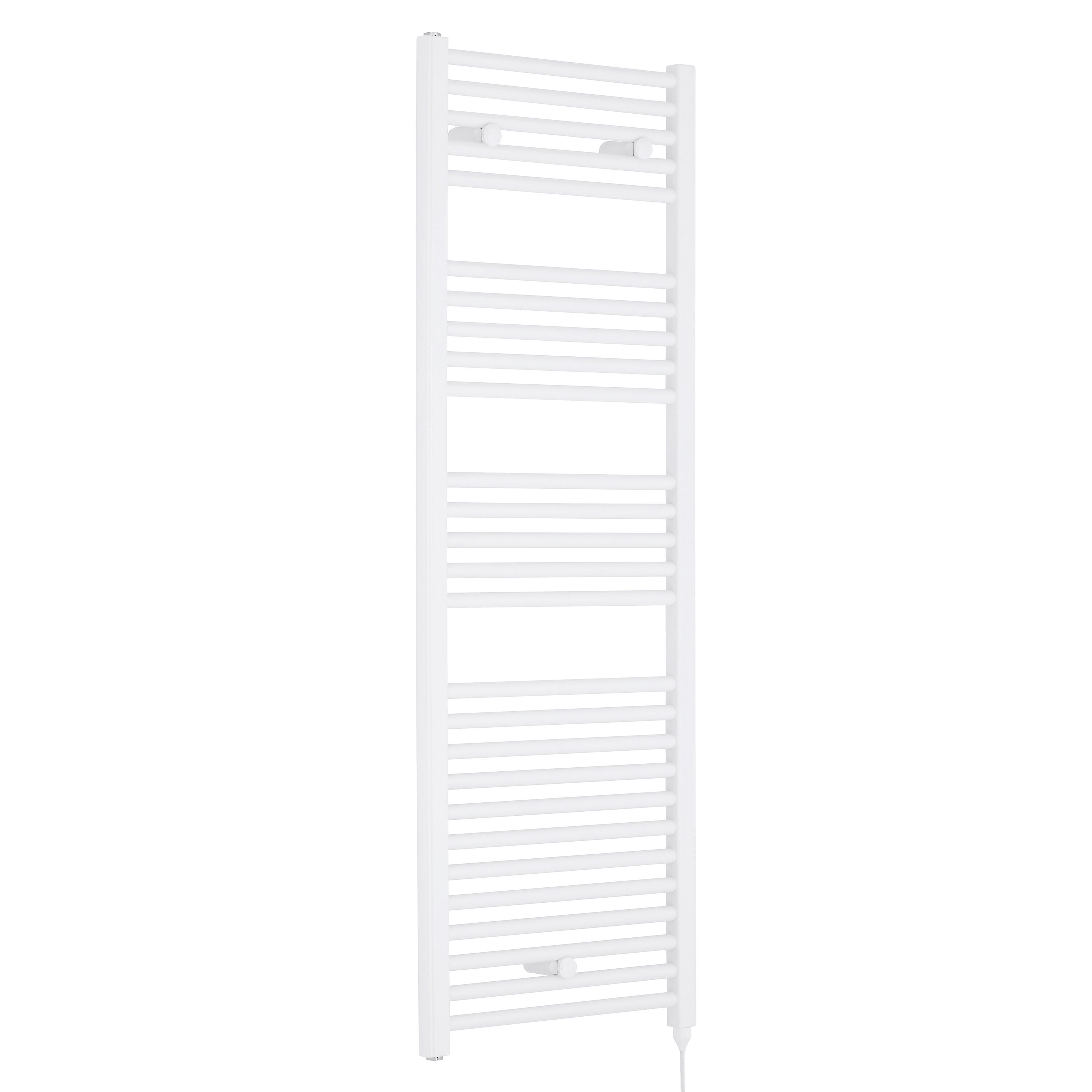 White 1375mm x 480mm Vertical Electric Heated Towel Rail