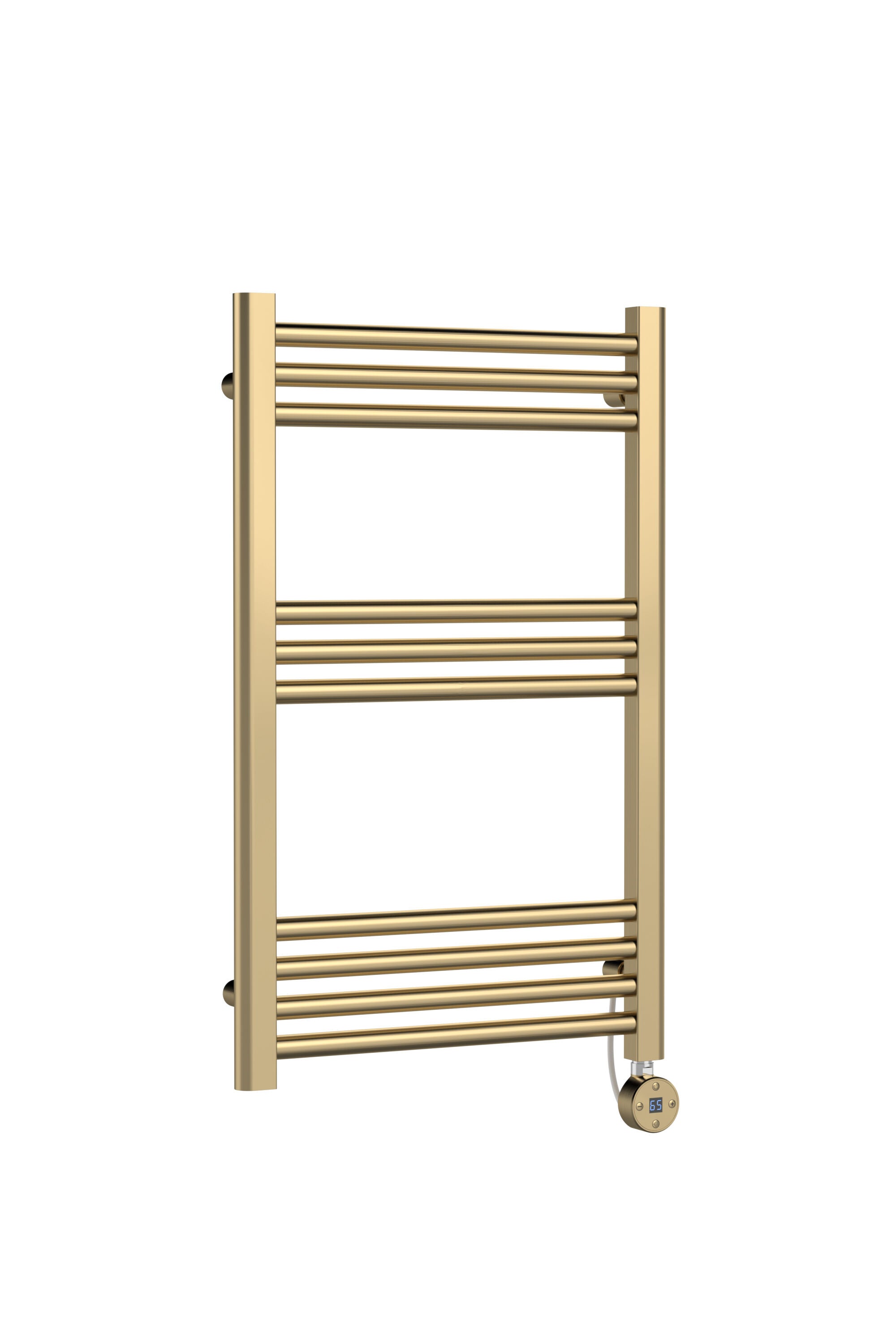 Brushed Brass 800mm x 500mm Vertical Electric Heated Towel Rail