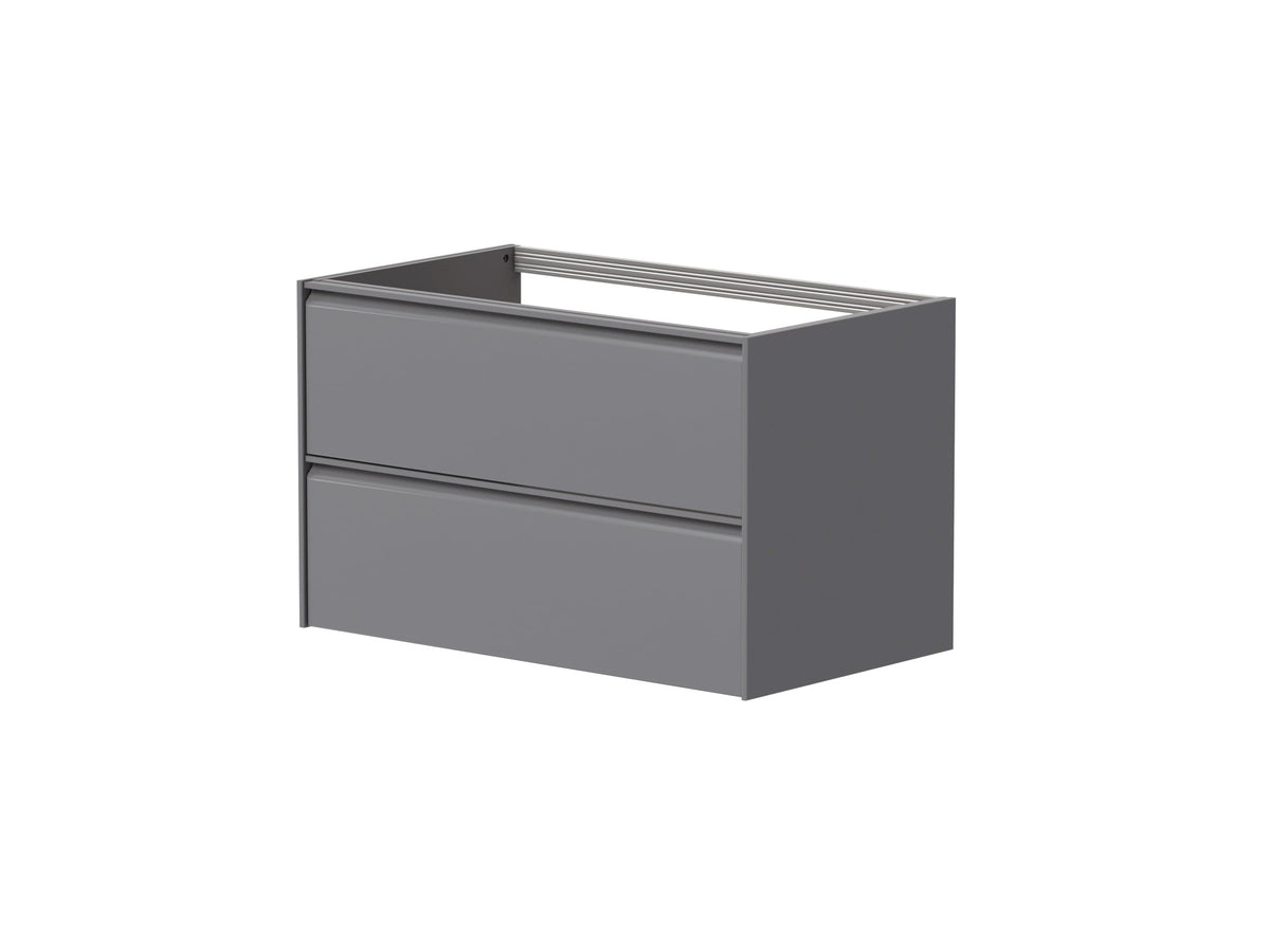 Moon 800mm 2 Drawer Wall Mounted Unit Matt Grey
