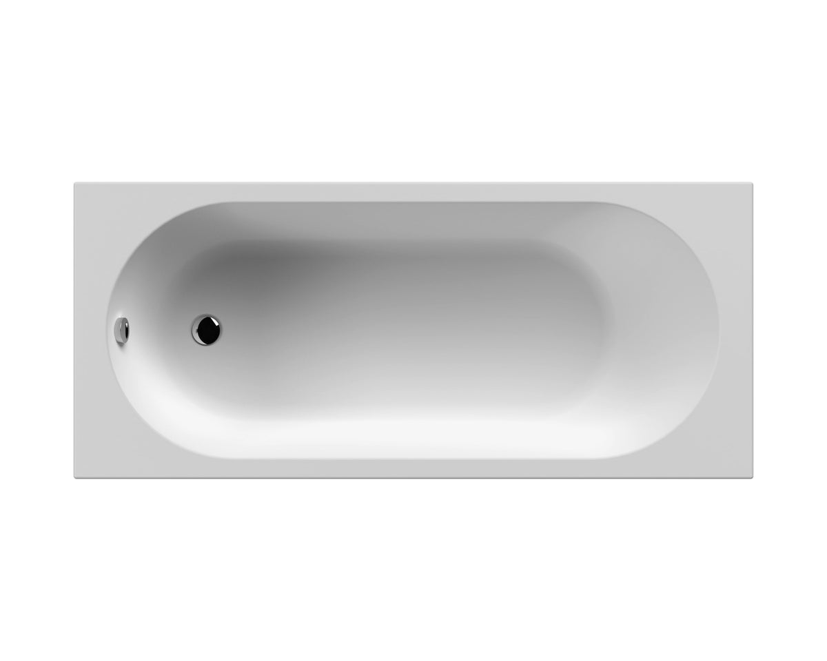 Nuie 1675mm (5' 6") Round Straight Single Ended Bath With Legs
