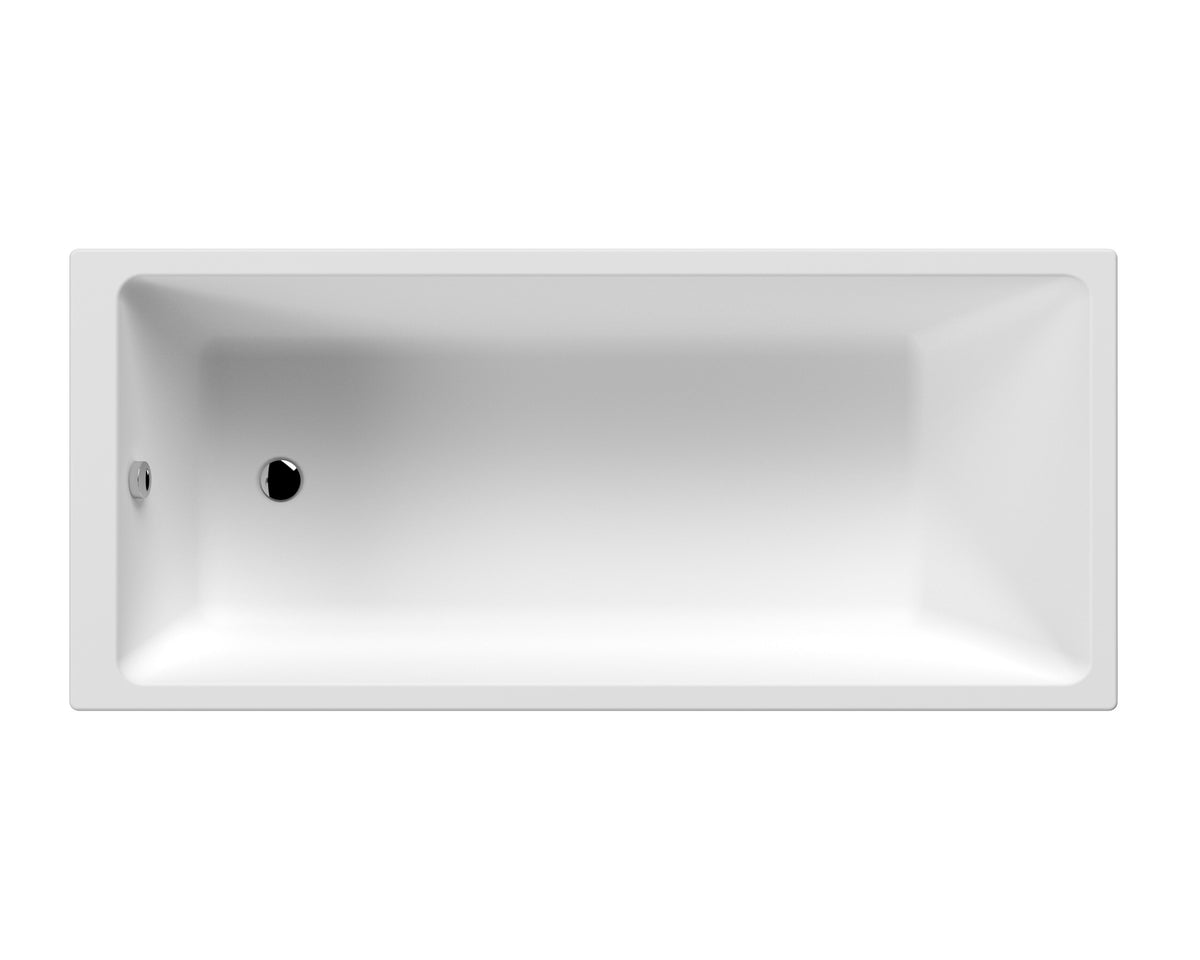 Nuie Thin Edge 1700mm x 750mm Square Single Ended Bath With Legs