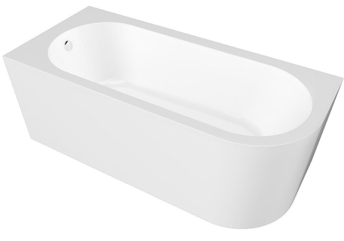 Nuie Crescent 1600mm Left-Hand Curved Corner Bath With Legs