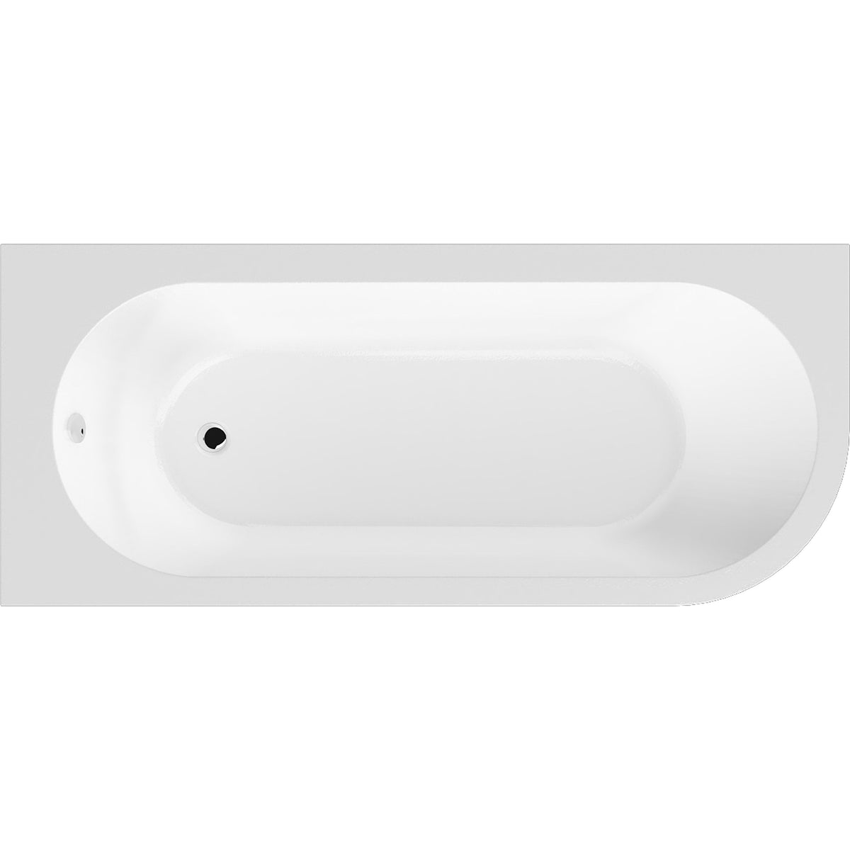 Nuie Crescent 1700mm Left-Hand Curved Corner Bath With Legs