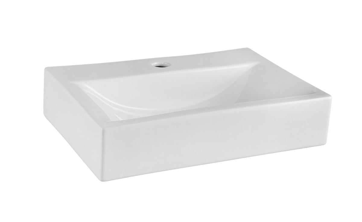 Nuie 1 Tap Hole 460mm Ceramic Rectangular Vessel Basin