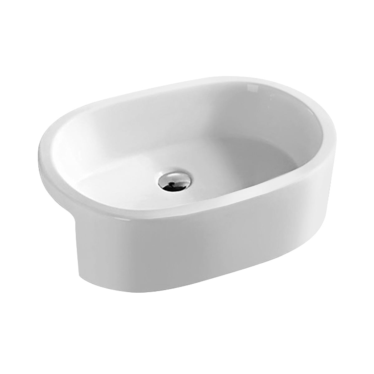 Nuie 570mm Ceramic Oval Semi-Recessed Basin