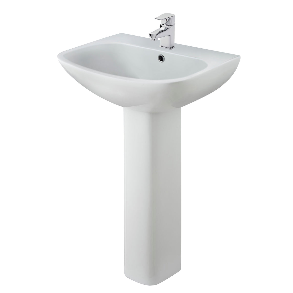 Nuie Ava 1 Tap Hole 545mm Basin & Pedestal