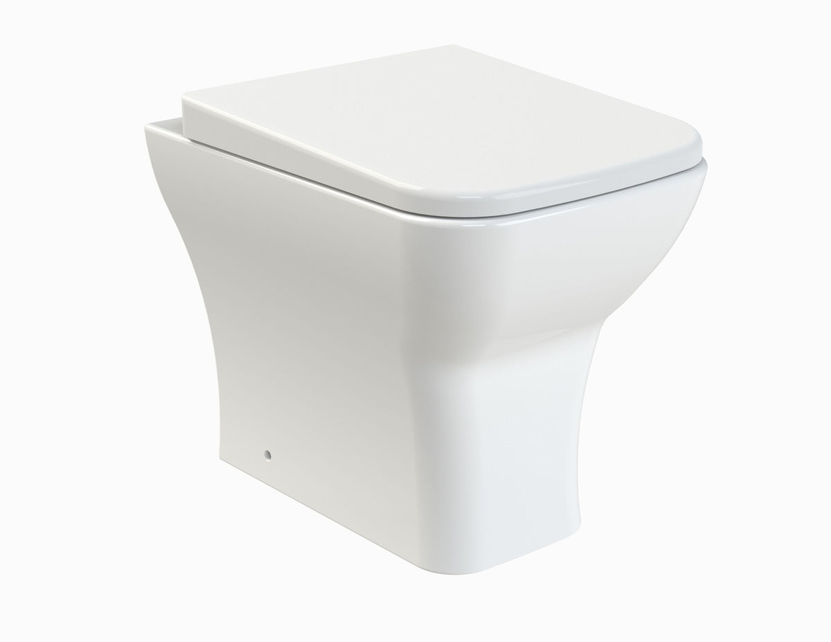 Nuie Ava Round Back to Wall Toilet Pan With Seat