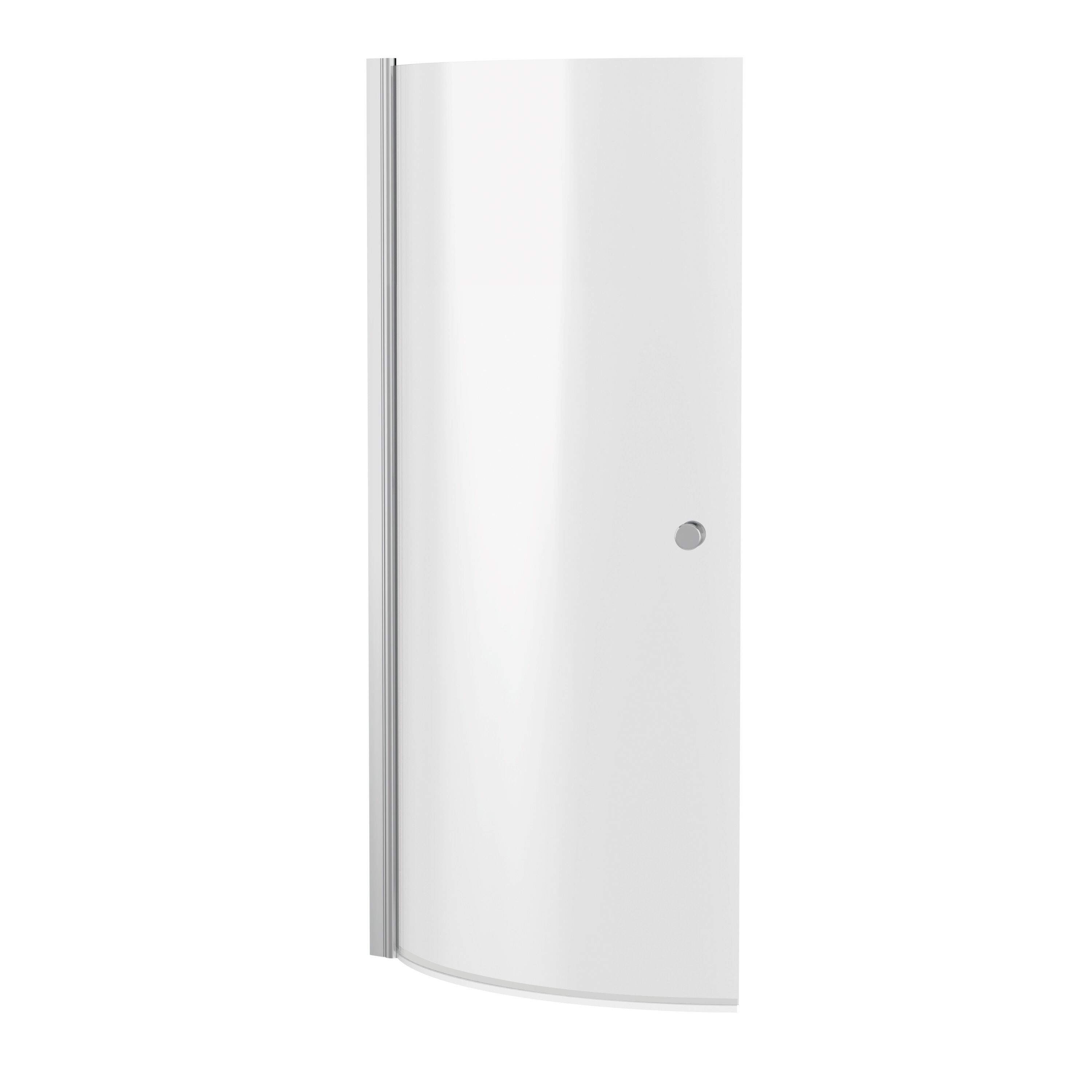 nuie 700mm Chrome Curved Bath Screen With Knob