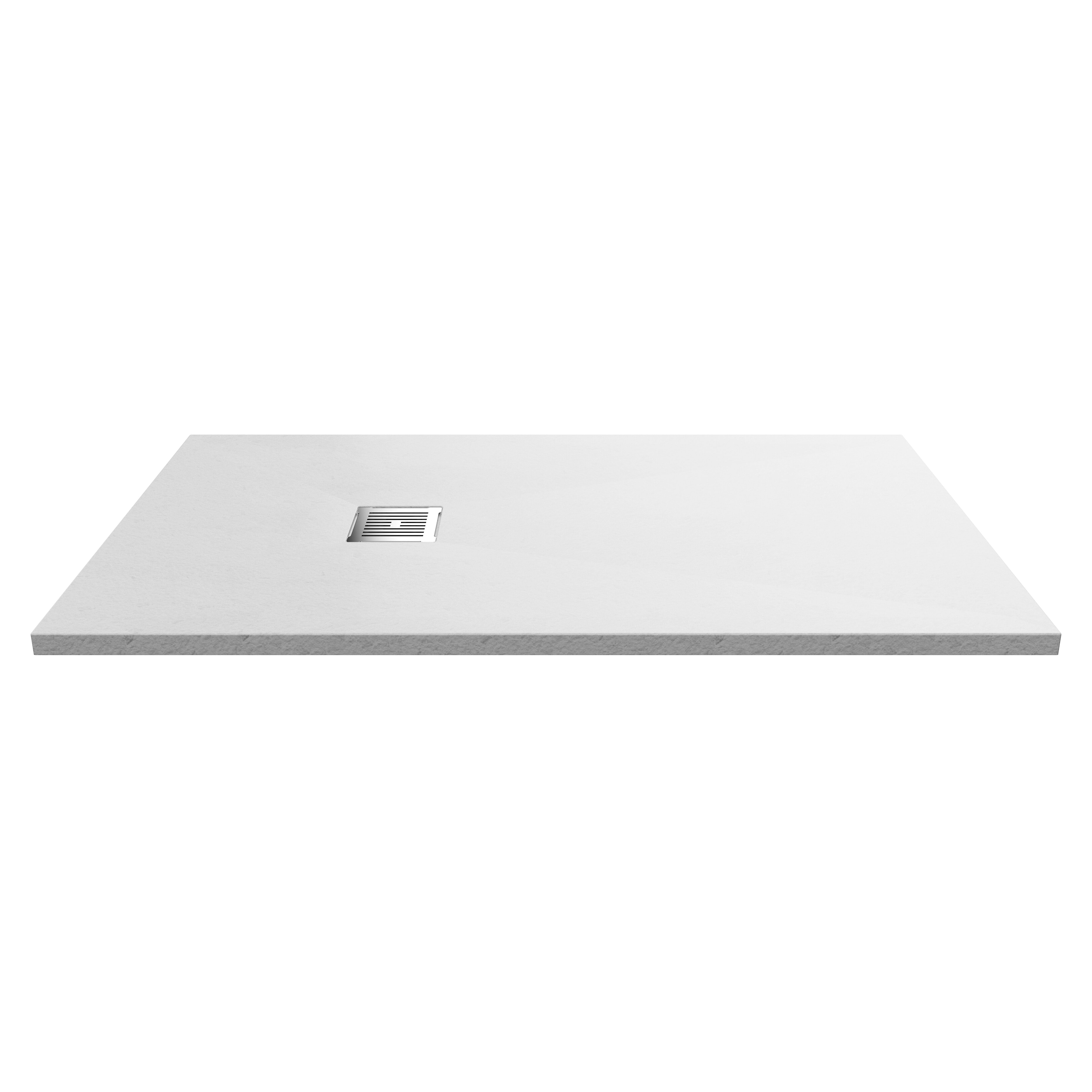 1400 x 800mm White Slate Slimline Rectangular Shower Tray