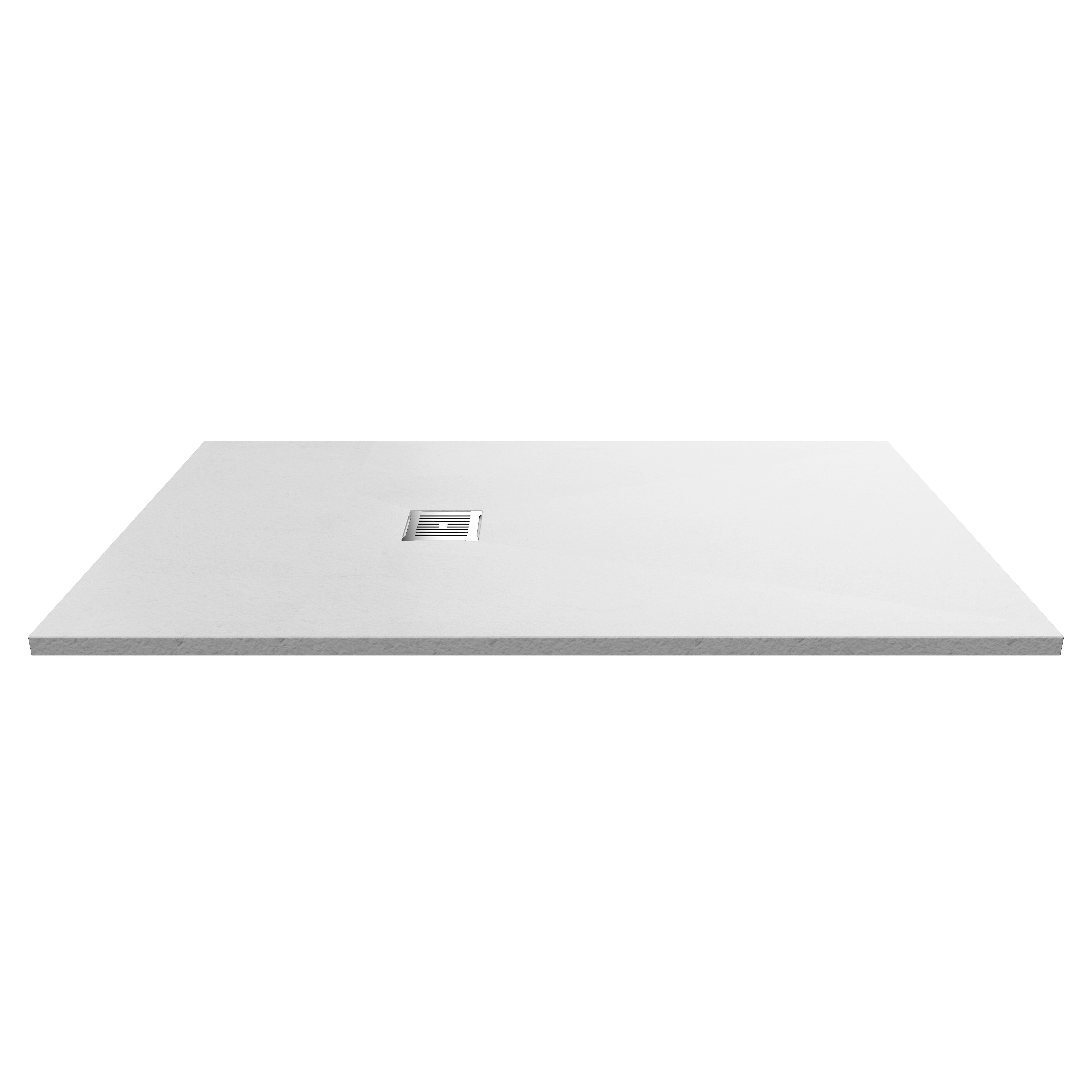 1600 x 900mm White Slate Slimline Rectangular Shower Tray