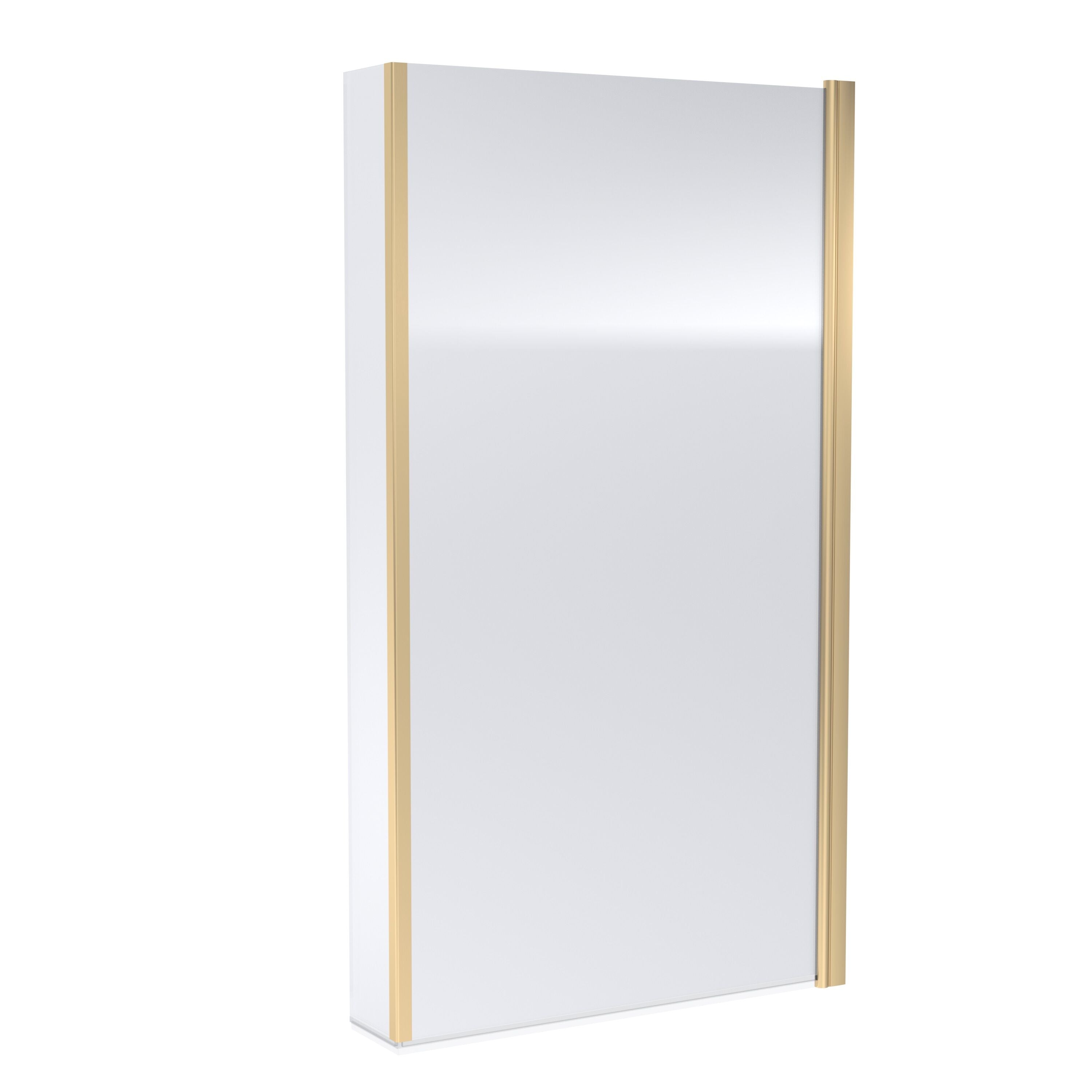 nuie 800mm Brushed Brass Bath Screen