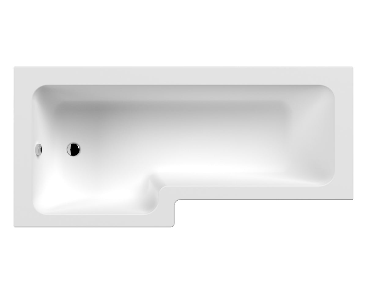 Nuie 1800mm L-Shaped Left-Hand Square Shower Bath