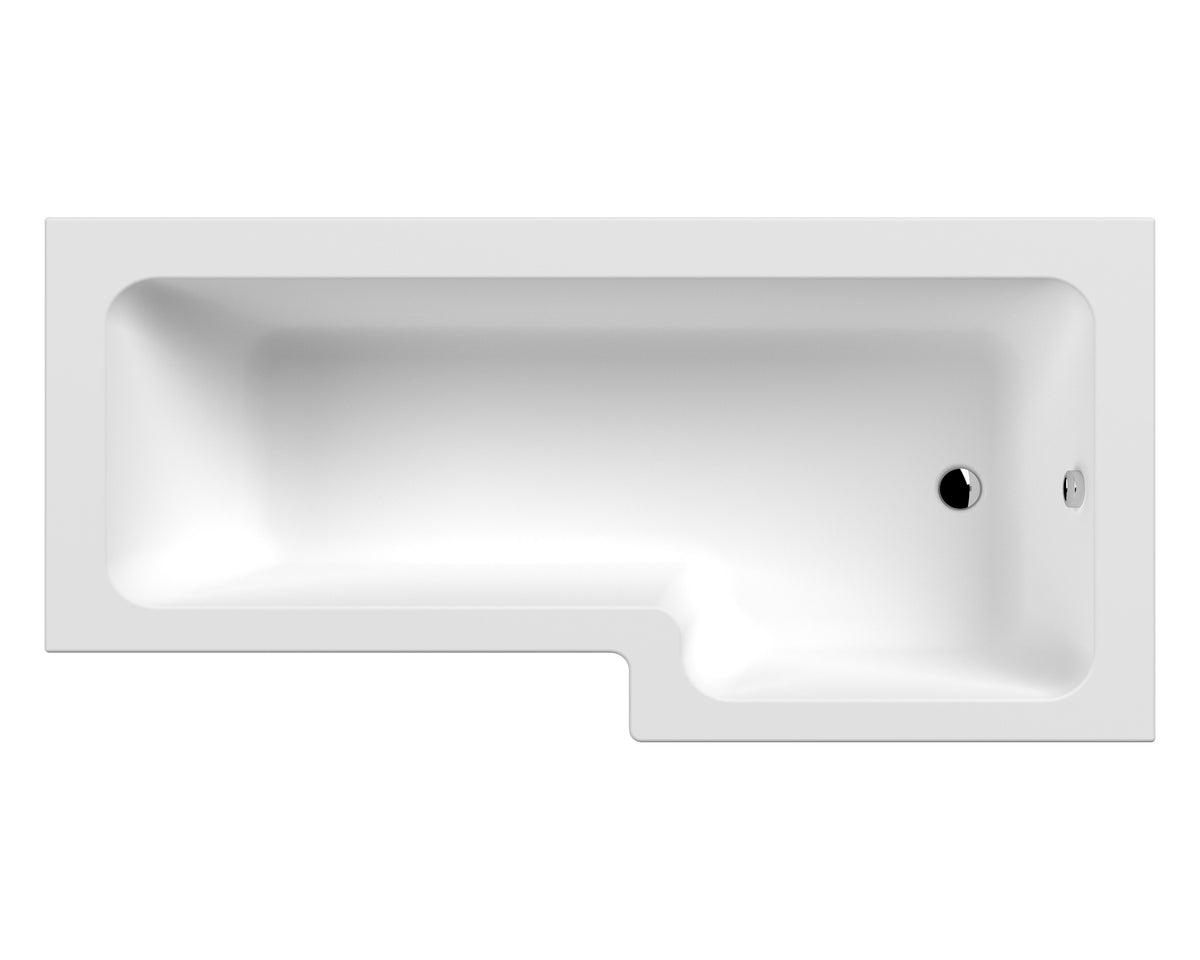 Nuie 1800mm L-Shaped Right-Hand Square Shower Bath