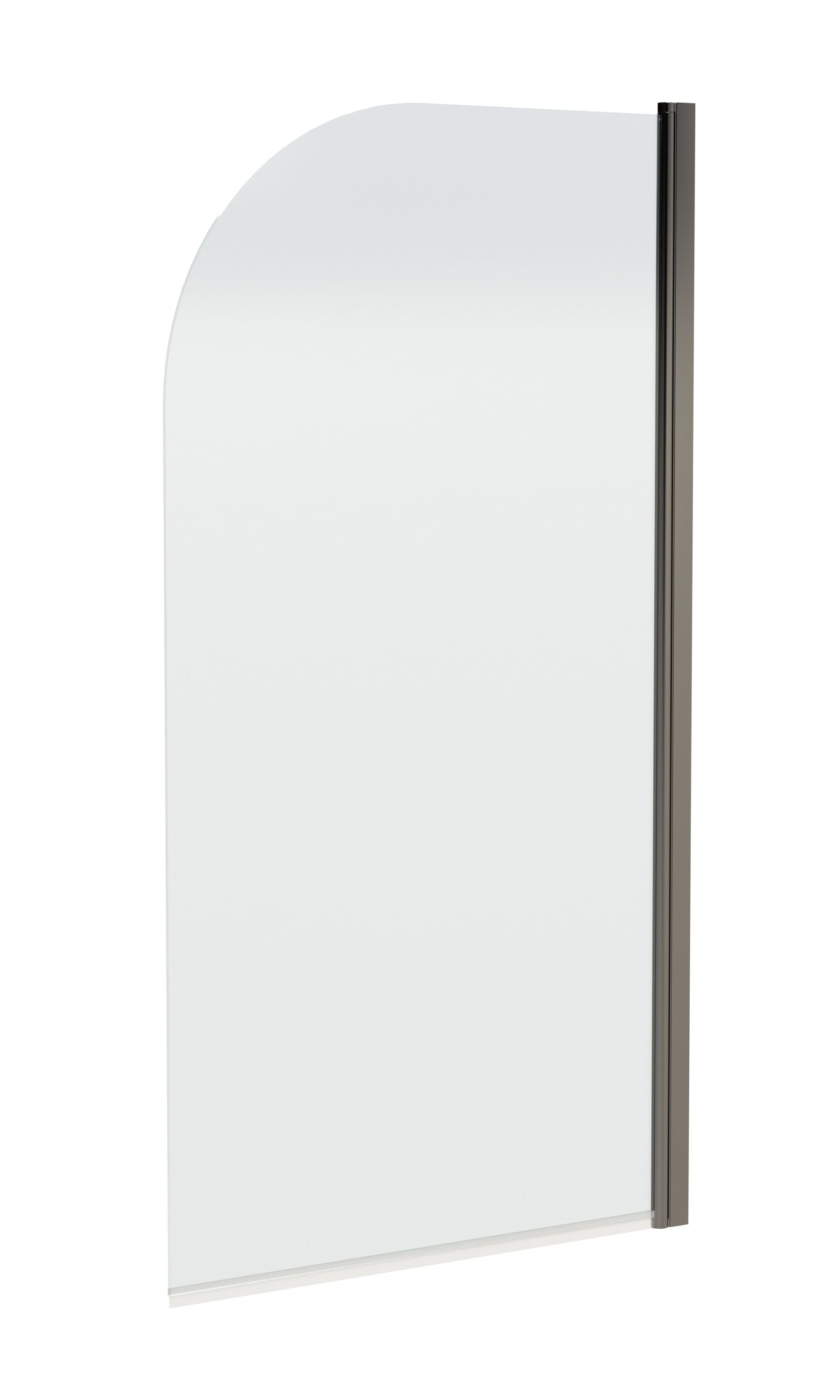 nuie 800mm Brushed Pewter Bath Screen